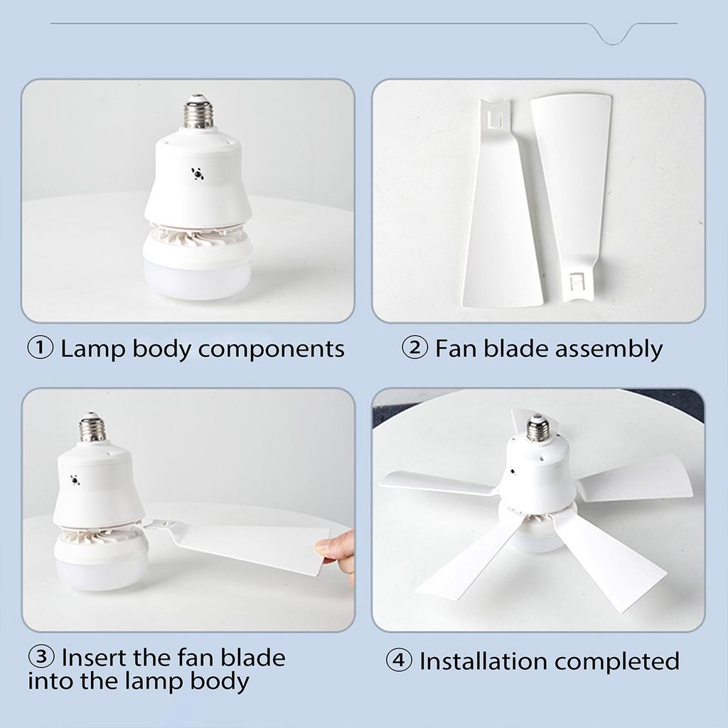 1pc Easily Installed Dimmable Fan Ceiling Fan, with Lamp Fan Suitable for Bathroom, Bedroom, Kitchen and Balcony.