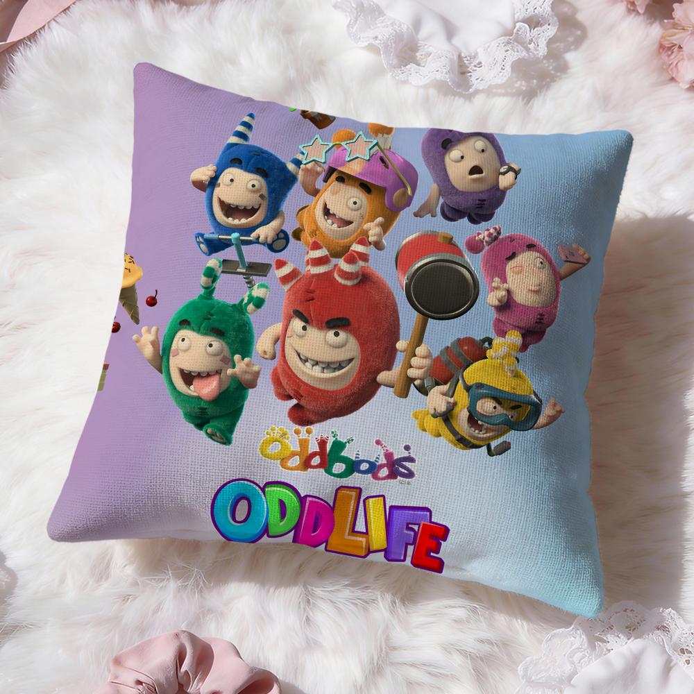 

Cute Cartoon O-Oddbods Cushion Cover Premium Comfort Reversible Pillow Cove -Two in One Design for Any Room & Car Interior 30cmx30cm