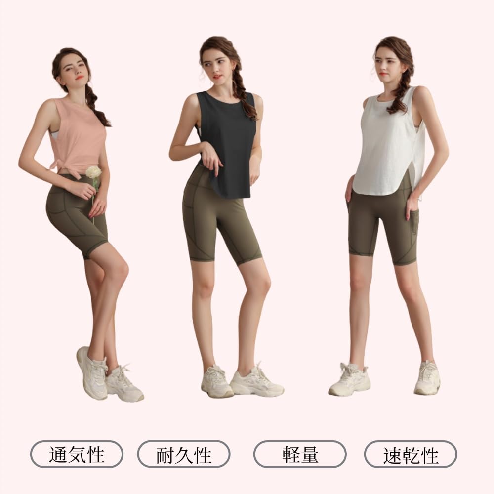 FLORPERRY Yoga Yoga Sports Tank Activewear Bra Training Size M Women's Quick-Drying T-Shirt, Top, Top, Top, Camisole, Vest, Sportswear, Wear, Black,