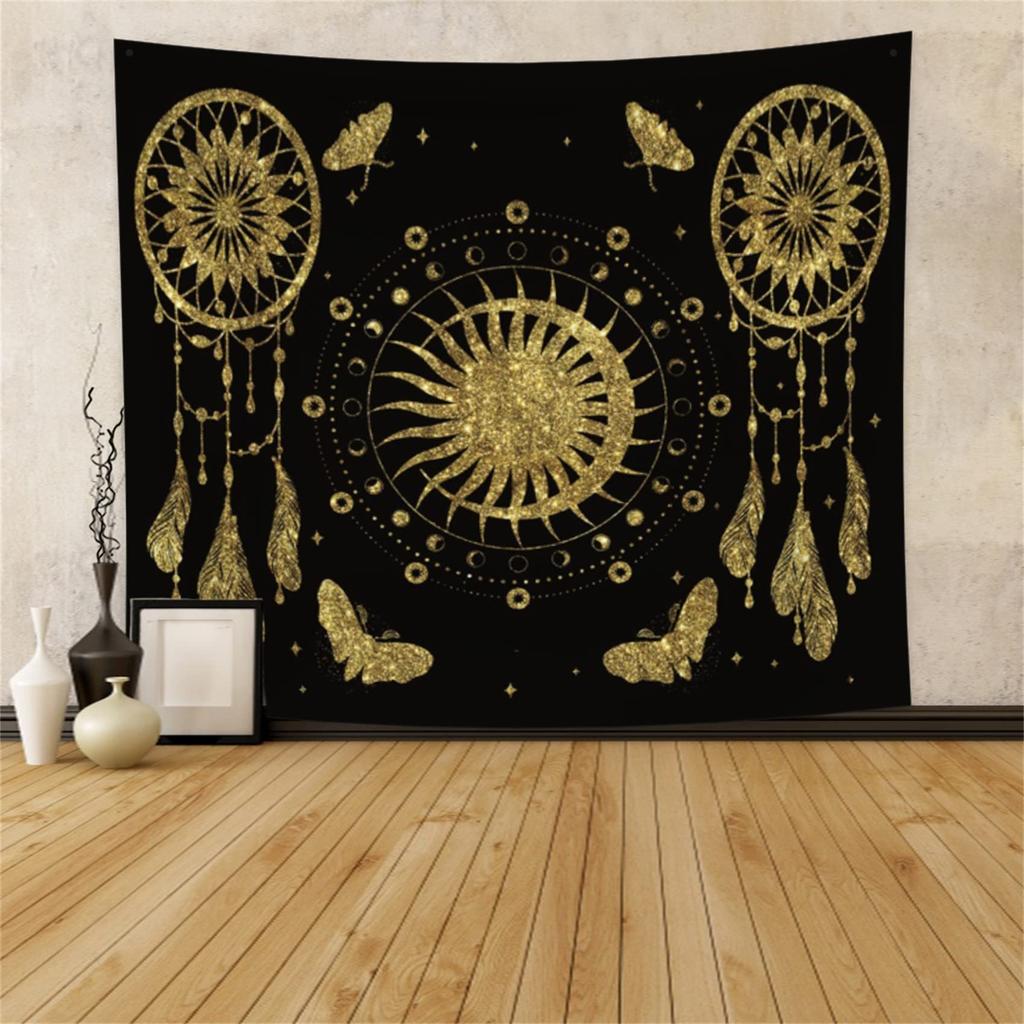 Dream Catcher Tapestry Colorful Feather Tapestry Psychedelic Starry Sky Tapestry for Bedroom Living Room Dorm Wall Hanging Decor