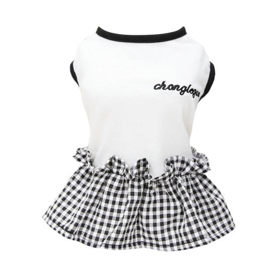 

Сукня для домашніх тварин з круглим вирізом Зручні решітки Чарівні м які собаки Сукня без рукавів Одяг Товари для тварин L білий