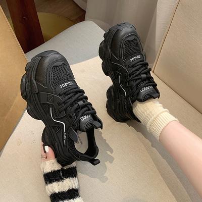 Plattform Papa Schuhe Damen Ins Tide 2025 Frühling und Herbst neue Mode vielseitige Mesh atmungsaktive Sport- und Freizeitschuhe Damen