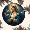Notre-Dame de Guadalupe Panneau en Aluminium Art Mural Religieux pour Décoration Intérieure x pouce Plaque Métallique Ronde en Fer Blanc pour Salon