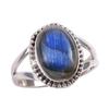 Natural Labradorite Gemstone 925 Solid Sterling Silver Jewelry Ring Size 7 G8o08