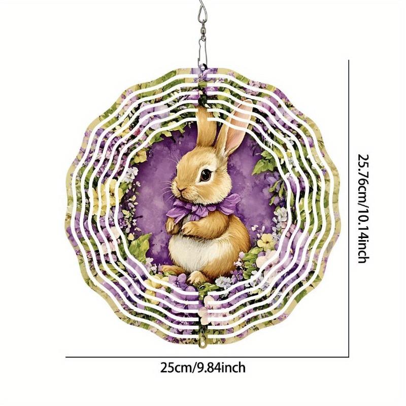 10 Zoll Hängender Windspinner mit 360-Grad-Haken für Balkon-Gartendekor Frühling Sommer Außendekoration