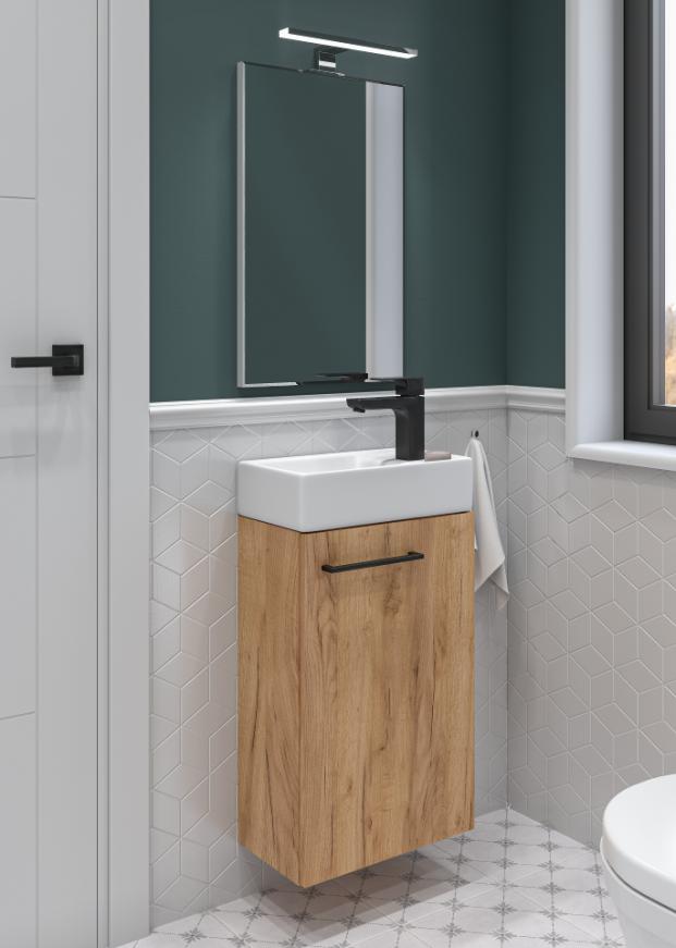 Bathroom Cabinet with Sink, Craft Oak, Hanging, 60x40 Small