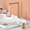 Tuqiu Brushed Gold Basin faucet Gray Bathroom Faucet two holes bathroom Sink faucet sink tap rotating widespread basin Tap