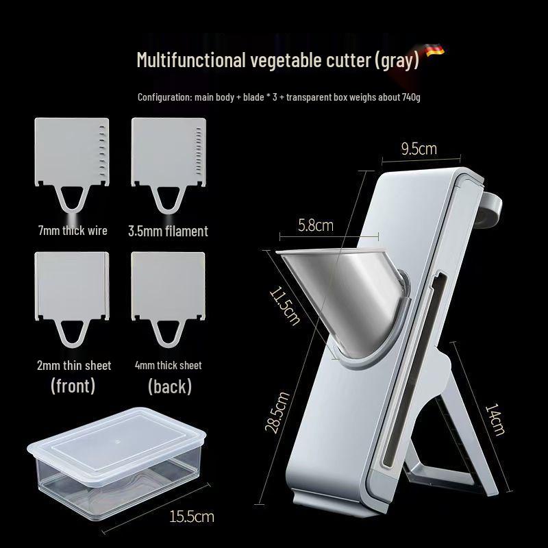 Adjustable Manual Meat and Vegetable Slicer - Multi-Functional Grater & Cutter