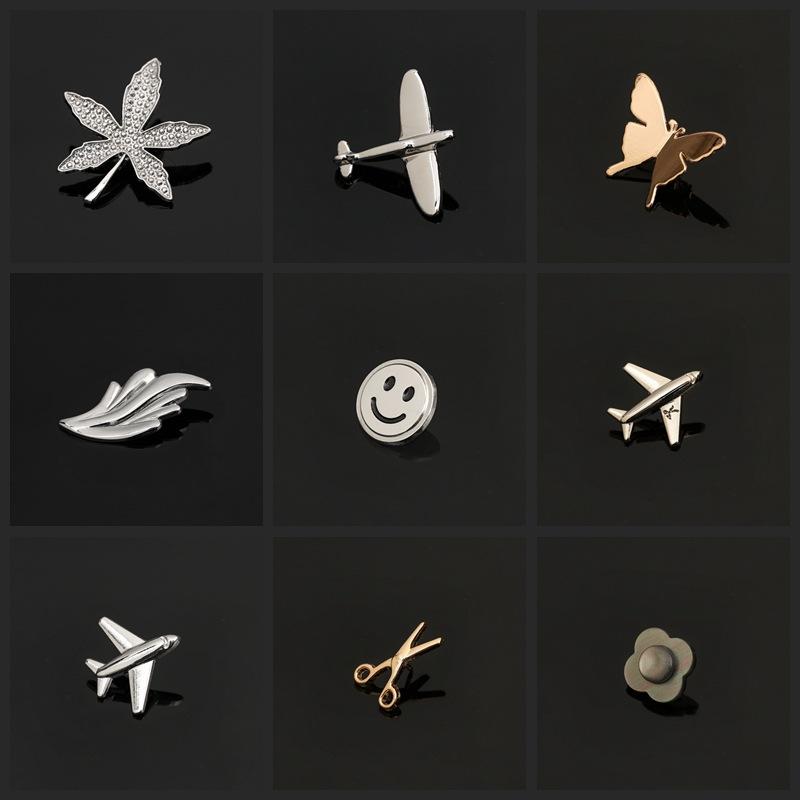 I -Remiel Plane Leaves Natural Smile Malá brož Pin Unisex javorový list Lapel Pins Kostýmový límec Šperky Příslušenství