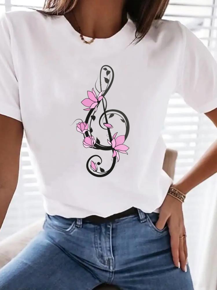 (Asian Size) cartoon trend Women Clothing T Shirt Woman Top Fashion Female Short Sleeve Graphic T-shirts Print Tee