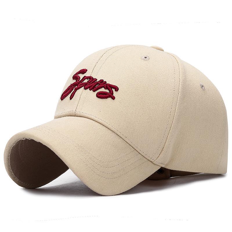 Qi korean style washed cotton pure color hat for men and women couple stereoembroider sunshade baseball cap