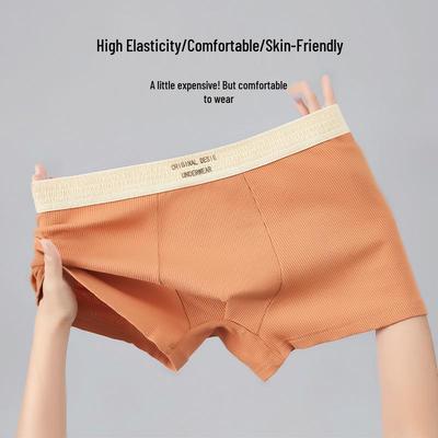 Men's Plus Size Breathable Cotton Boxer Briefs with Antibacterial Crotch
