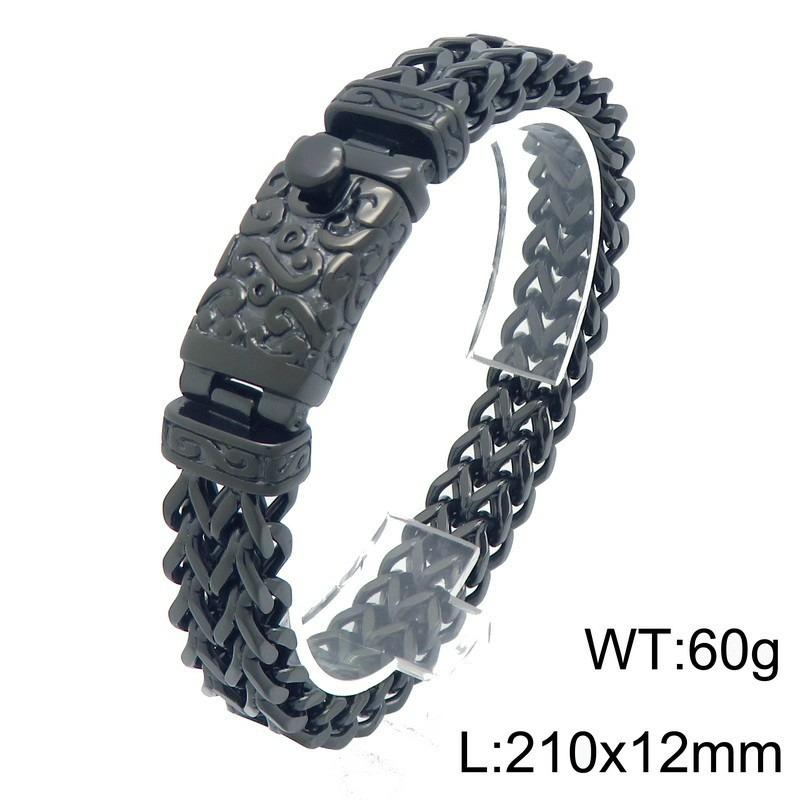 European and American Personalized Titanium Steel Keel Chain Bracelet, Punk Style Men's Diamond-encrusted Skull Bracelet
