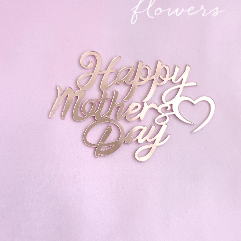 

1Pcs Simple Letter Acrylic Baking Dessert Decoration Mother S Day Cake Decoration Holiday Party Supplies