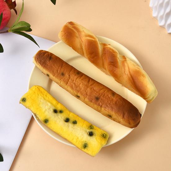 Realistic Baguette Slow Rising Squeeze Toy Soft PU Fidget for Stress Relief Cute Food-Themed Photography Prop Sensory Toy for Kids Adults