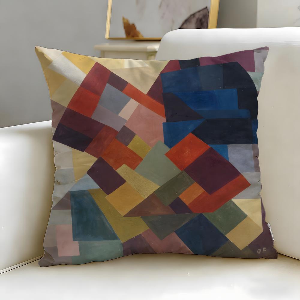 Classic Artist Otto Freundlich Cushion Cover Soft EasyWash Pillow Case Versatile for Couch Bed Travel and Office