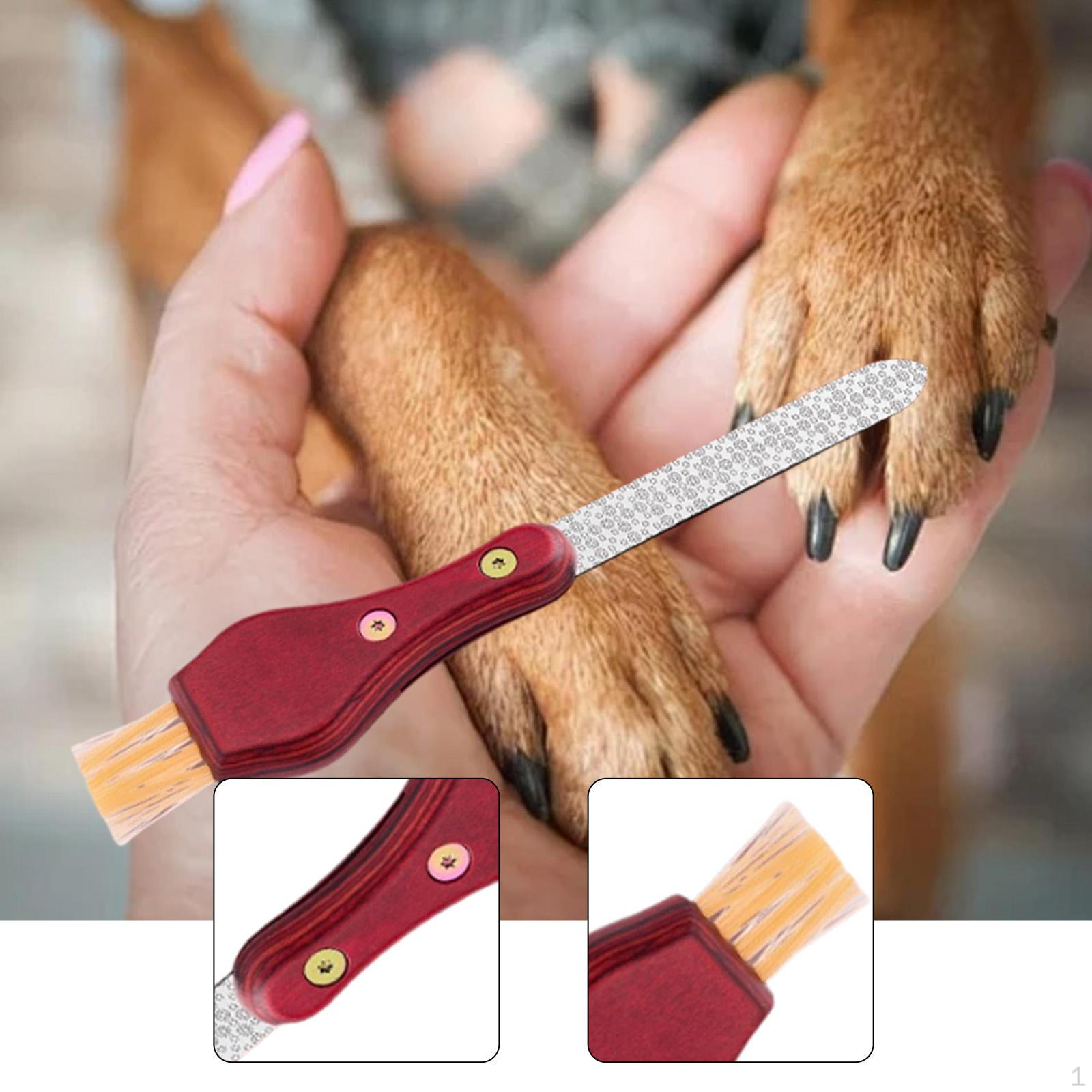 

Pet Nail File Trimmer Lightweight with Cleaning Brush Sturdy Grooming Tool 2 in 1 Hand