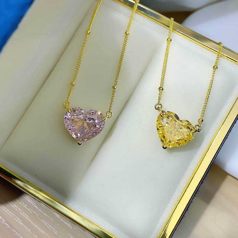 Mori Style Temperamental Heart Pendant Gold-Plated S925 Sterling Silver Necklace for Women