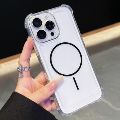 Luxury Clear Shockproof For Magsafe Case for iPhone 11 12 13 14 15 16 Pro Max Plus Magnetic Soft Bumper Hard Acrylic Back Cover