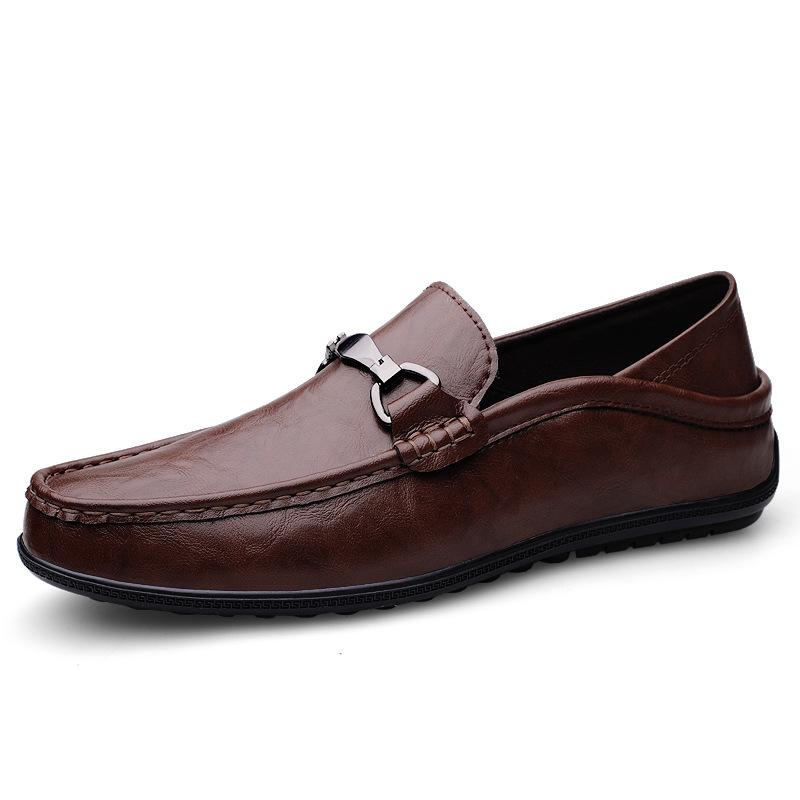 Men s Genuine Leather Driving Loafers - Large Size 45, Breathable & Trendy Casual Shoes 42