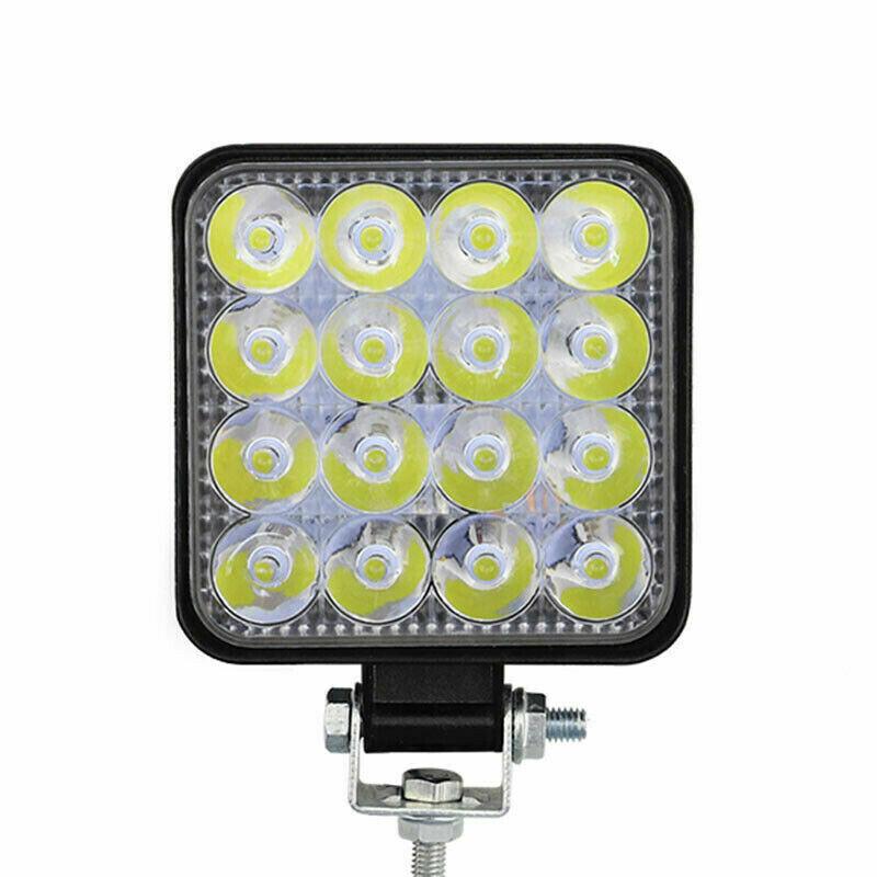 2Pcs Square 48W LED Work Light 12V 24V Off Road Flood Spot Lamp For Car Truck SUV