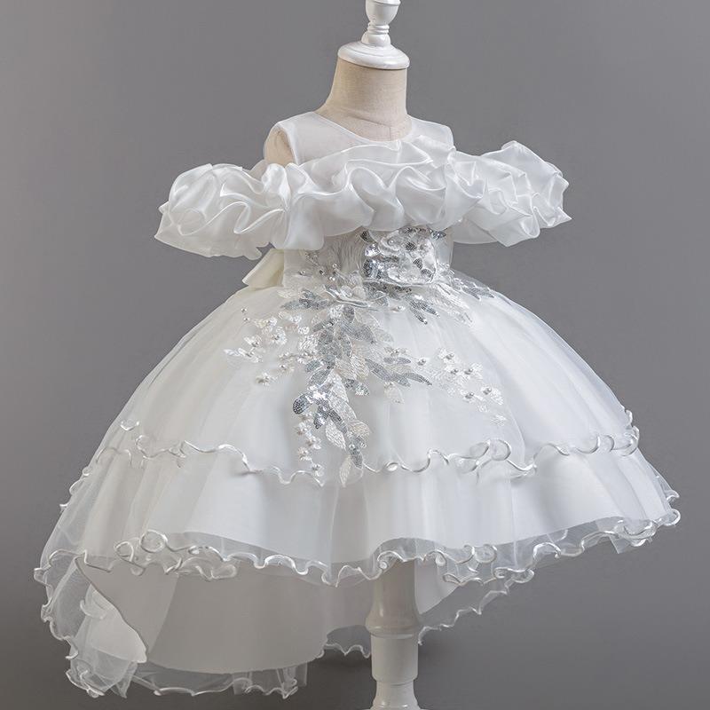 Kids Girls Princess Style Puffy Tulle Wedding Formal Party Dress