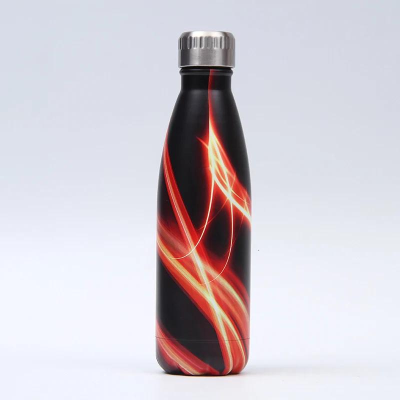 Kreativní květinová termoska Nerezová láhev na vodu Nepropustná sportovní láhev na pití do posilovny Na vodu Chladicí Izolovaný hrnek