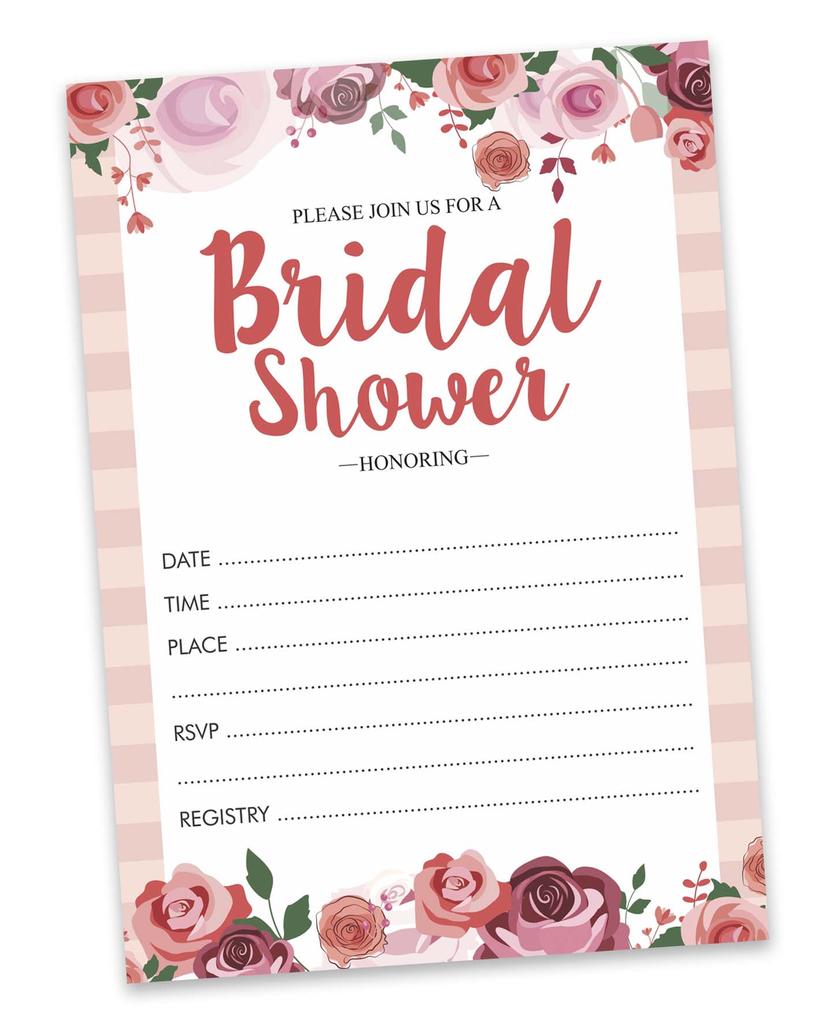 Inkdotpot 30 Bridal Shower InvitationsA  FloralA  Wedding Fill-In Style Invites Blank