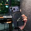 Applicable To Iphone17 Mobile Phone Case 360 Rotating Bracket Apple 17promax Glitter Fine Powder Magnetic Suction Case Transparent