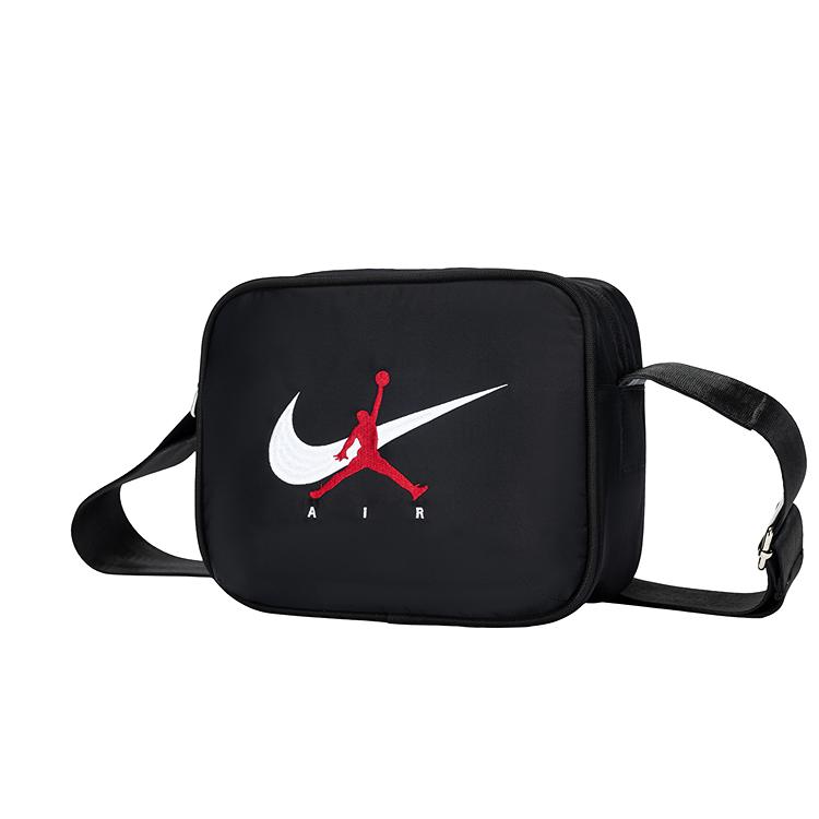 

Jordan Double Logo Series Nylon Shoulder Crossbody Bag Regular Couple Style Black Unisex bags JD2613031AD-001 Jet Black,One Size