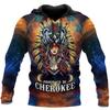 Men's Hooded Jacket Long Sleeve Pullover Top 3D Digital Indian Printed Sweatshirt