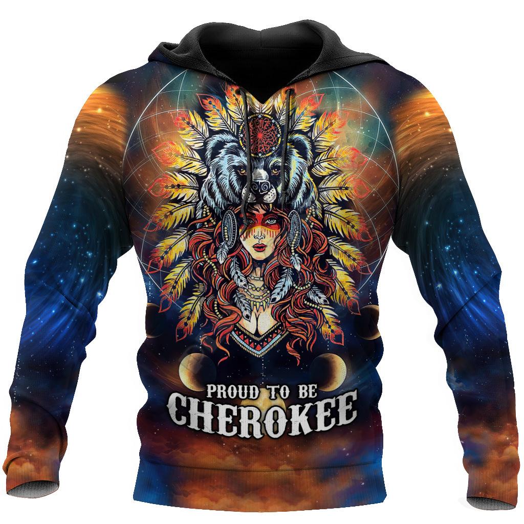 Men's Hooded Jacket Long Sleeve Pullover Top 3D Digital Indian Printed Sweatshirt