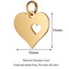 10Pcs/Lot Stainless Steel Heart Charms DIY Necklace Bracelet Hand Jewelry Making Findings Wholesale