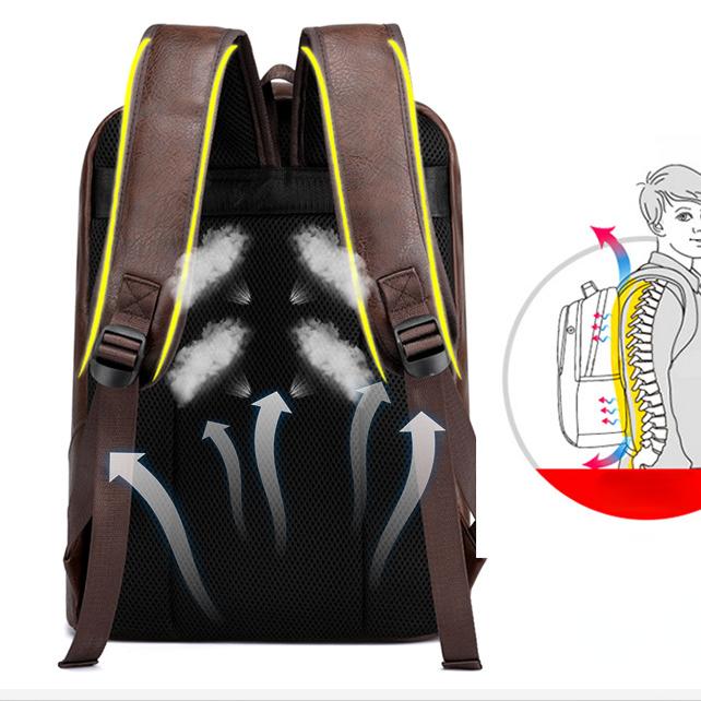 Menn Ryggsekk Laptop Skinn Daglig Bagpack Herreryggsekk Reiseturer Ryggsekk Store vesker