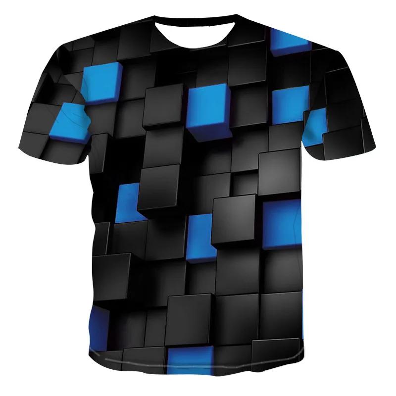 Men's oversized loose retro fashion fun and affordable round neck 3D printed T-shirt