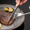 Steakmesser-Set mit gezahntem Messer, scharfes Messerset aus Edelstahl, Tafelmesser-Set mit 4 Stück, spülmaschinenfest, robust und leicht zu reinigen