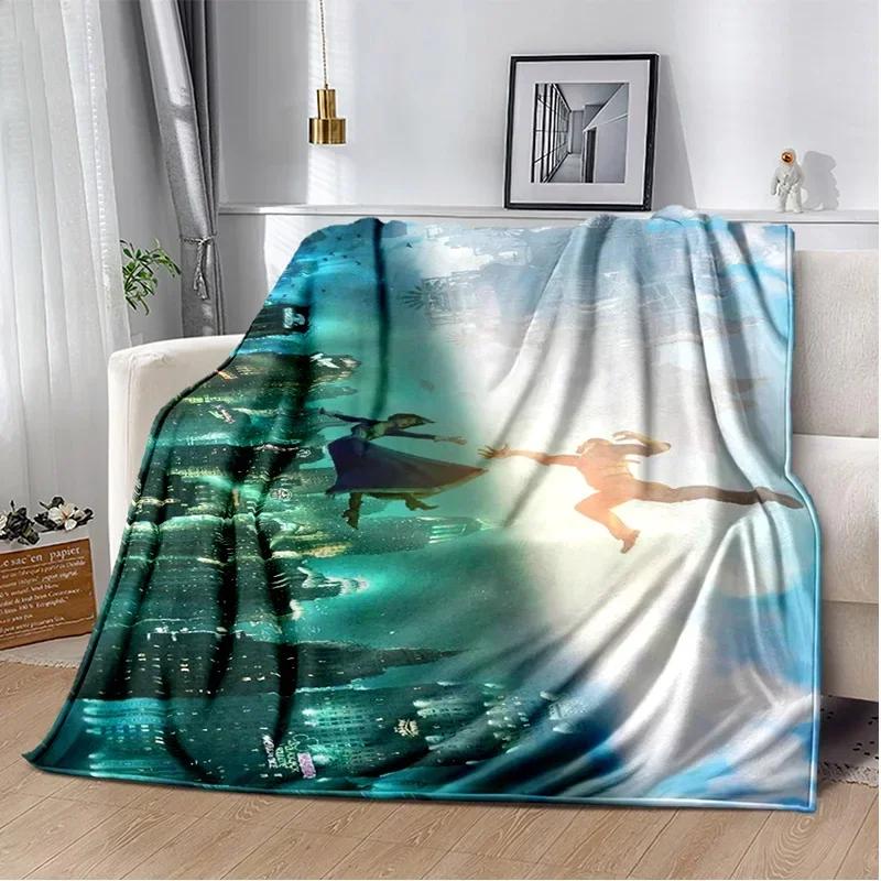 3D Retro BioShock Game Gamer Blanket,Soft Throw Blanket for Home Bedroom Bed Sofa Picnic Travel Office Rest Cover Blanket Kids