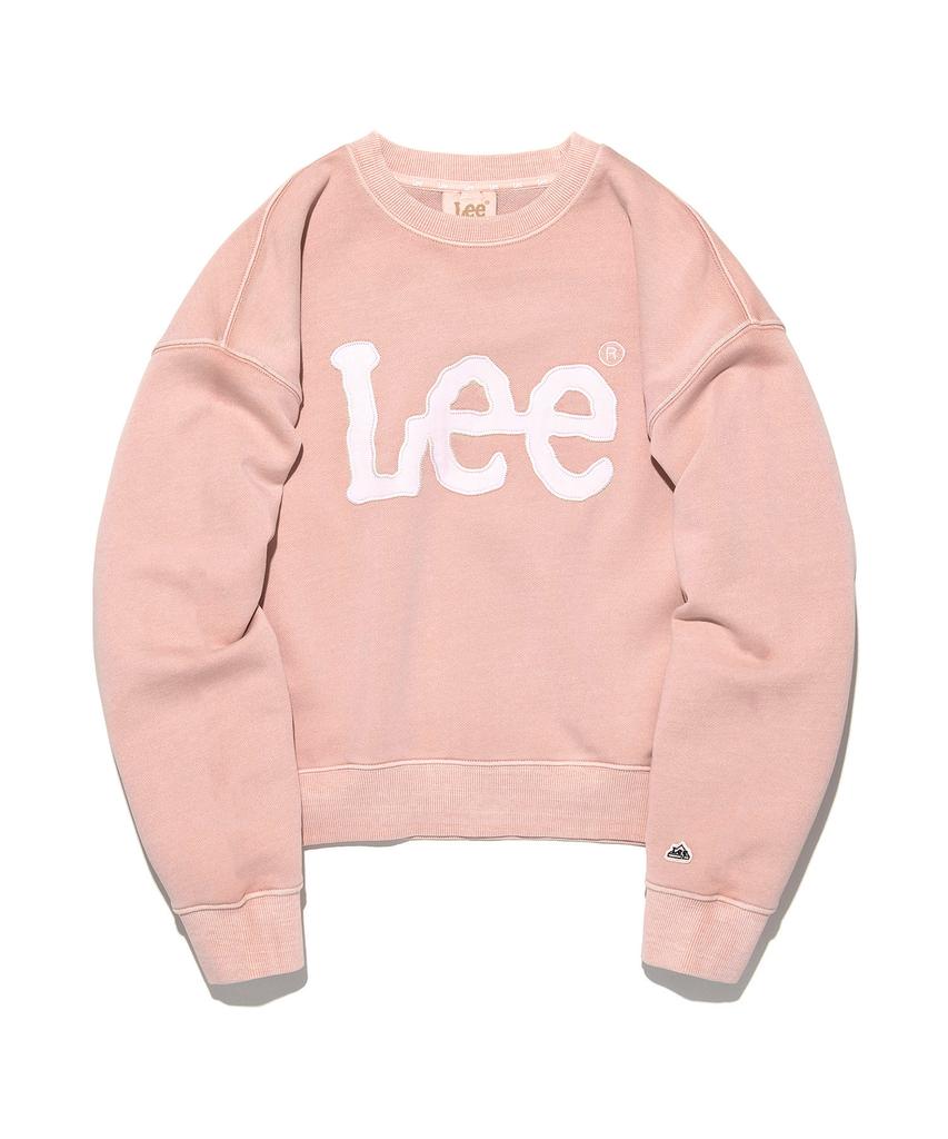 LEE Women Big Twitch Dying Logo Sweatshirt Light Pink