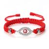 Cross-Border Alloy Bamboo Evil Eye Bracelet: Starry Eyed Woven Couple Bow Design