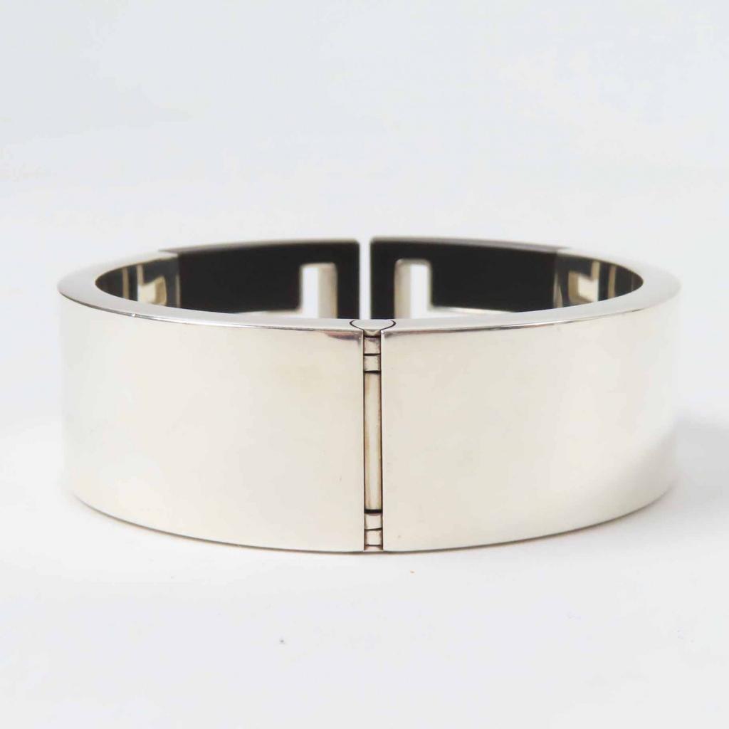 Great TIFFANY&Co. Bangle T cut out Silver black AG925 Women Used