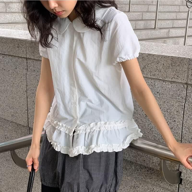 La Chapelle Women's Lace Trim Short Sleeve T-Shirt