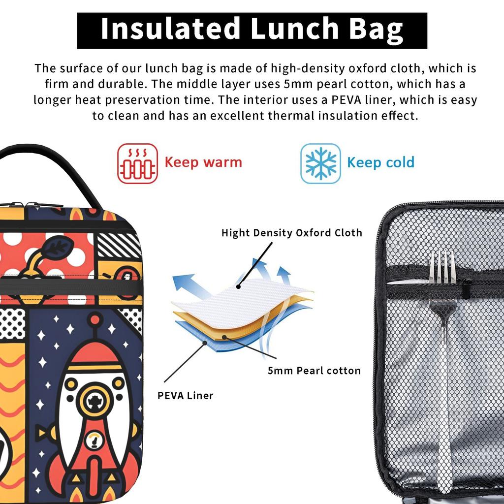 Pikmins 4 Sacs à Lunch Isothermes Portables Contenant Repas Sac Glacière Sac Fourre-tout Boîte à Lunch Travail Voyage Fille Garçon