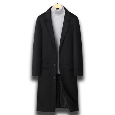 Casaco de lã masculino outono e inverno casual de negócios longo casaco de lã laqueado trench coat casaco masculino