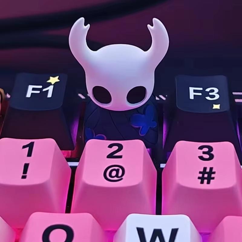 Teclados Hollow Knight Accesorios Tecla Transmisión de Luz Muñeca de Resina Linda Personalizada Decoración de Teclado Mecánico