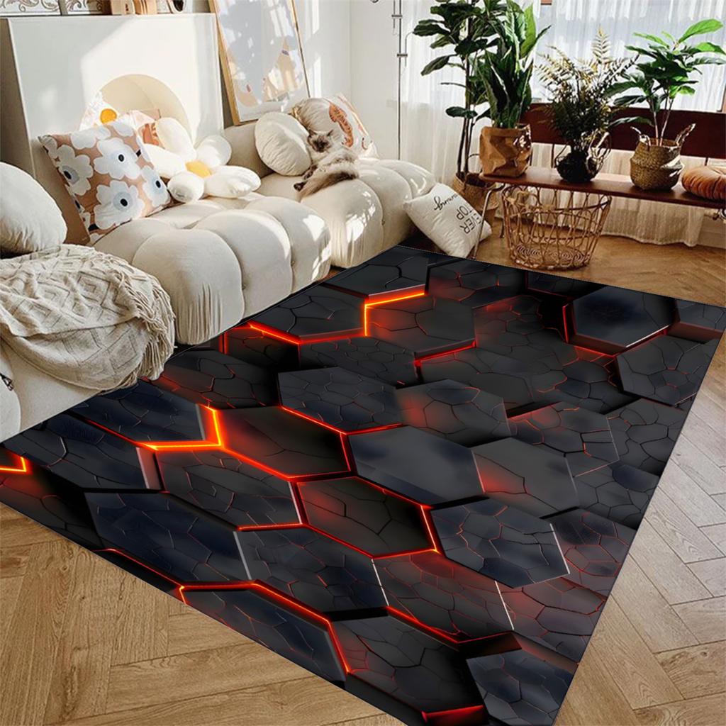 3D Visual Geometry Art Carpet Soft Flannel Rug Washable And Anti-Slip Personalized Gifts Birthday Gifts Home Decor Carpets