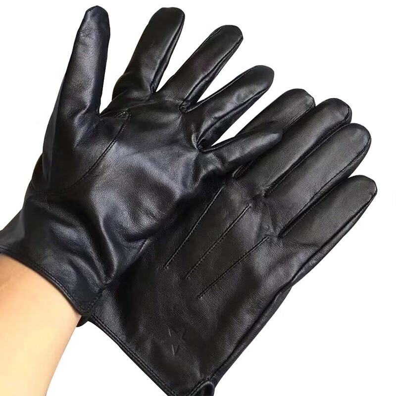 Мужские зимние теплые тактические кожаные перчатки Large