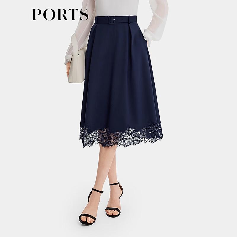 PORTS Women's Lace Mid-Length High-Waist Skirt
