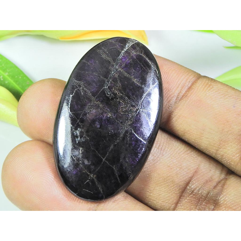 65Cts. Natural Purpurite Oval Cabochon Loose Jewelry Gemstone 25X42X05 MM B-235