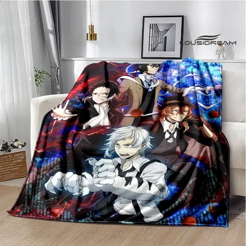 Cartoon Bungou Stray Dogs bedruckte Decken Picknickdecke Warme Flanelldecken Hausbettbezüge Decken für Betten Geburtstagsgeschenk