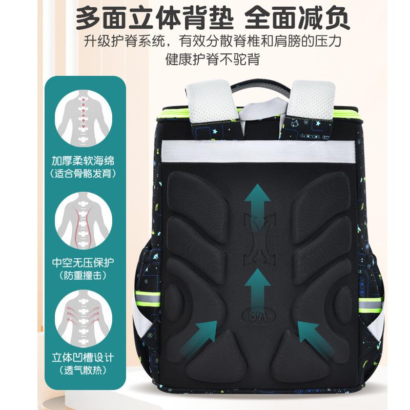 New Primary School Schoolbag Integrated Open Large-capacity Space Bag Boys and Girls Cartoon Children's Schoolbag Backpack